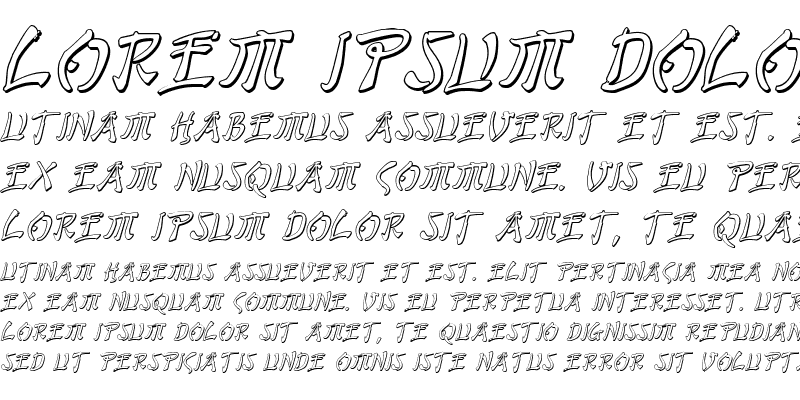 Sample of Bushido Shadow Italic Italic