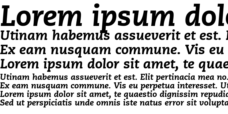 Sample of Caecilia LT Roman Bold Italic