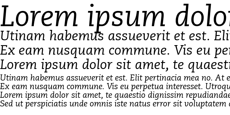 Sample of Caecilia LT Roman Italic