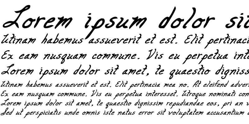 Sample of CarolinesHand Bold Italic