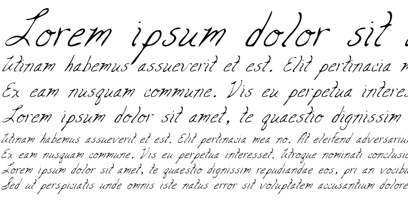Sample of CarolinesHand Italic