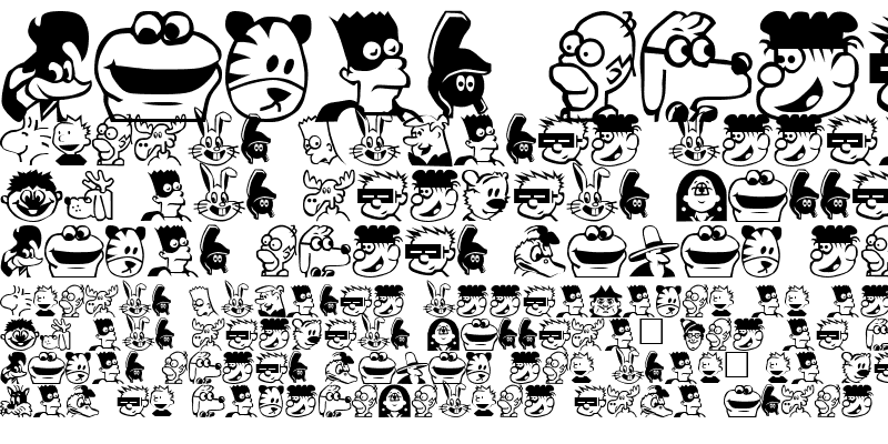 Sample of CartoonCharacters Plain