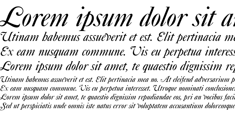 Sample of Caslon Becker No540 Swash Italic