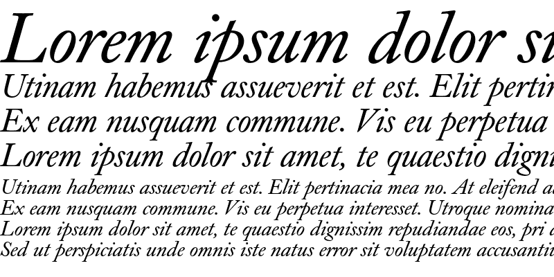 Sample of Caslon Book BE Italic OsF