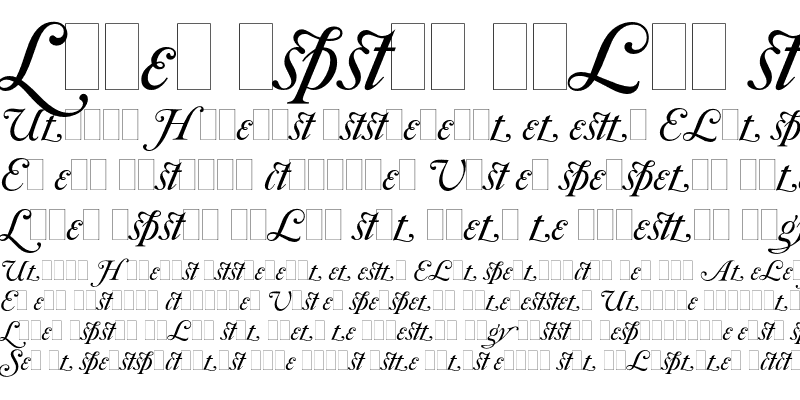 Sample of Caslon Italic Swashes Regular