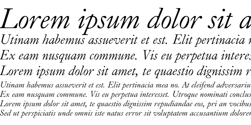 Sample of Caslon Old Face Italic