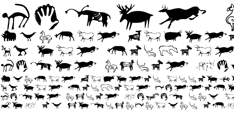 Sample of Cave Painting Dingbats Regular