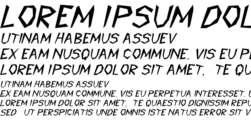 Sample of Cavemann Italic
