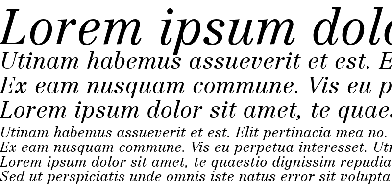 Sample of Centennial LT 45 Light Italic