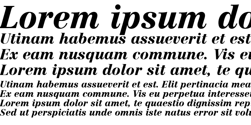 Sample of Centennial LT 95 Black Italic
