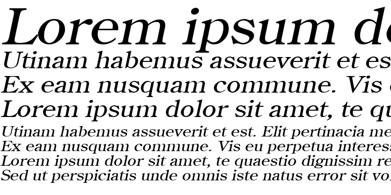 Sample of CentimeWide Italic