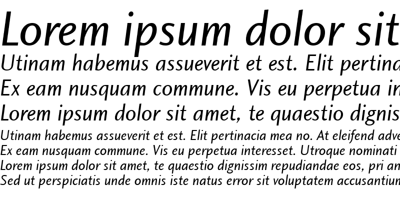 Sample of Charlotte Sans Book Italic LET Regular