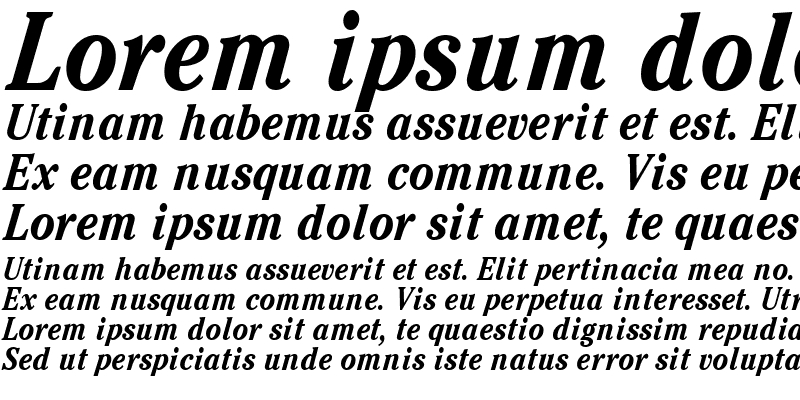 Sample of Cheltenham Condensed Bold Italic
