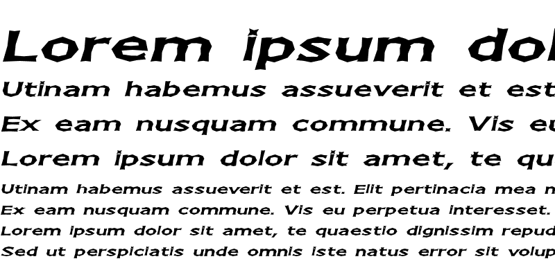 Sample of Chizz Wide Italic
