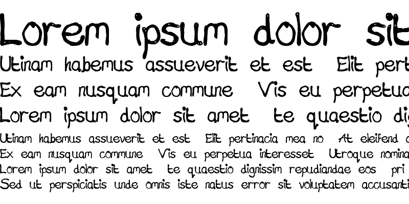 Sample of chocolate type bold spaced