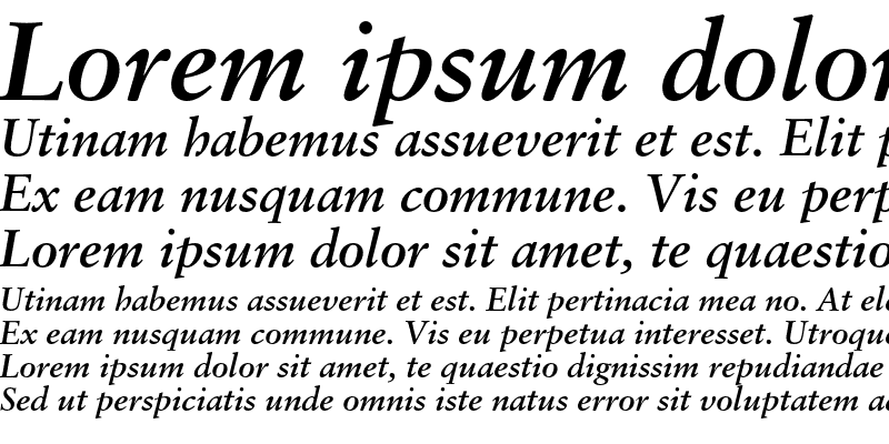 Sample of Classical Garamond Bold Italic