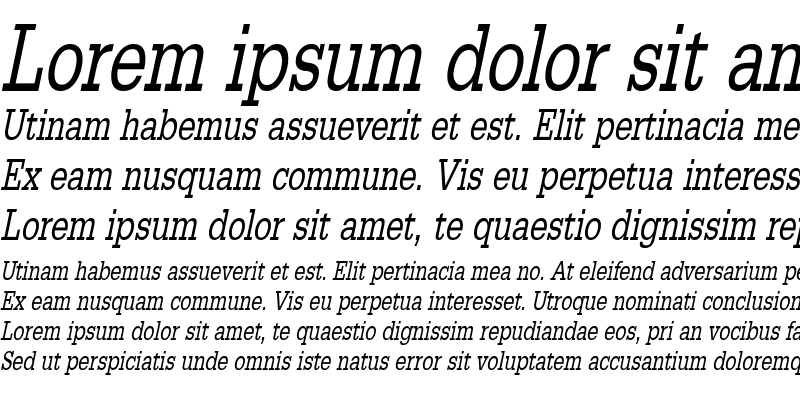 Sample of ClassicTypewriterCondensed Italic