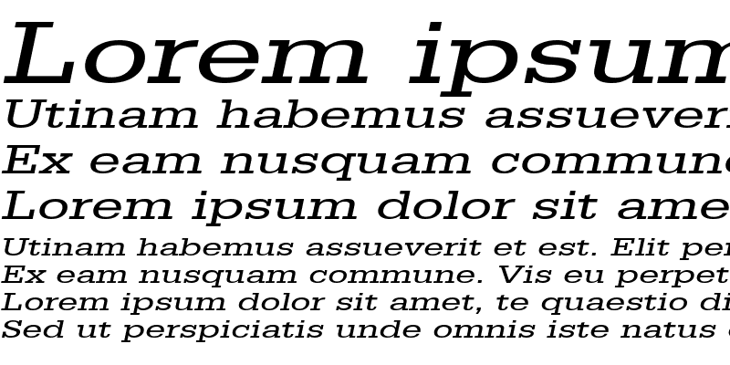 Sample of ClassicTypewriterExtended Italic
