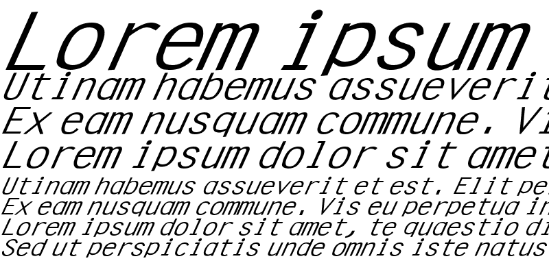 Sample of Clean Wide Italic