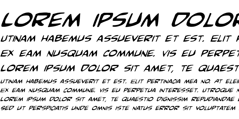 Sample of Comic Book Commando Italic Italic