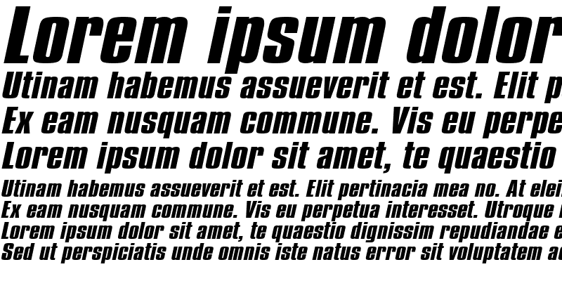 Sample of Commador Extended Italic