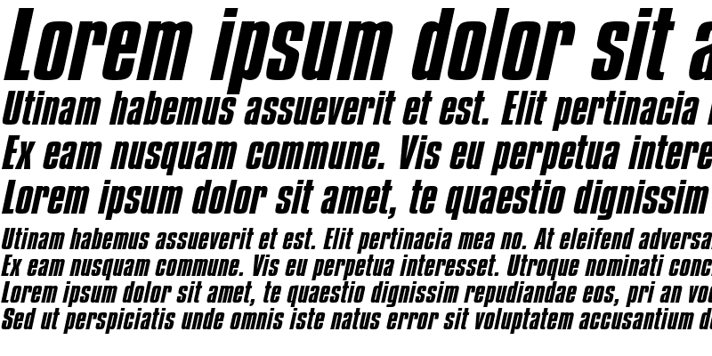 Sample of CommadorWide Italic