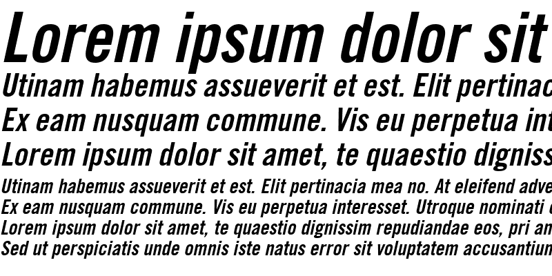 Sample of Commerce Condensed SSi Semi Bold Condensed Italic