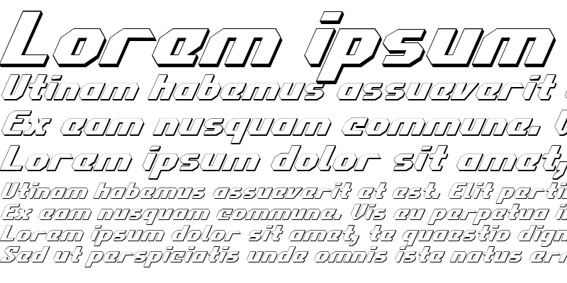Sample of Commonwealth 3D Italic 3D Italic