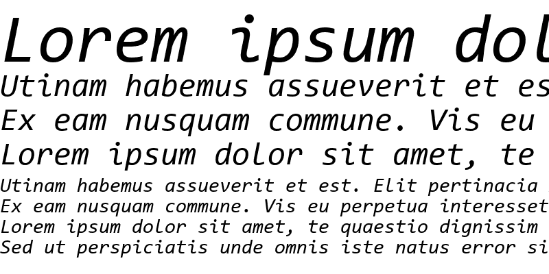Sample of Consolas Italic