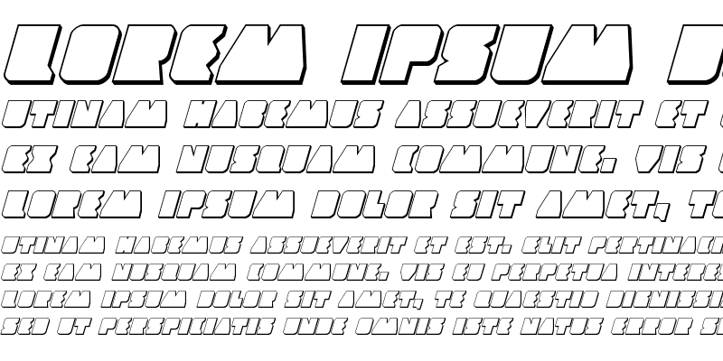 Sample of Contour of Duty 3D Italic