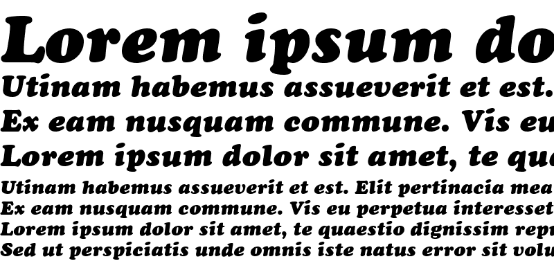 Sample of CooperBlack Italic