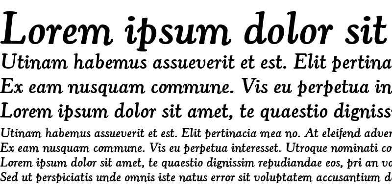 Sample of CooperOldStyURWTMed Italic