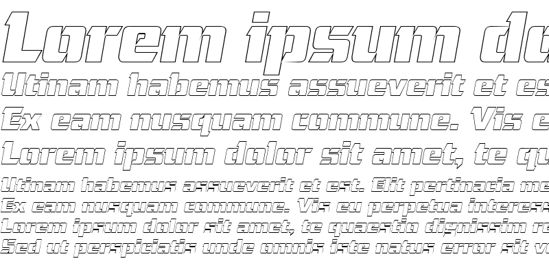 Sample of CorneredOutline Italic