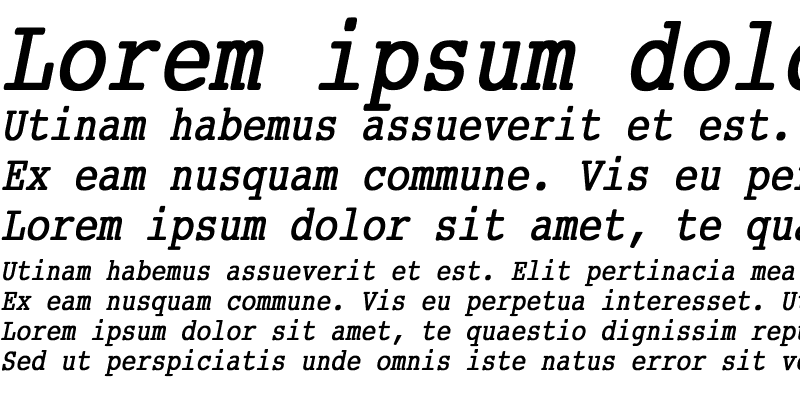 Sample of Courier Condensed Bold Italic