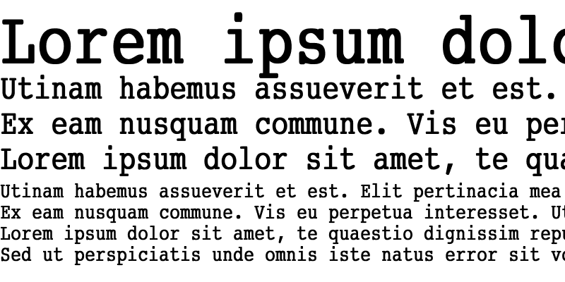 Sample of Courier Condensed Bold