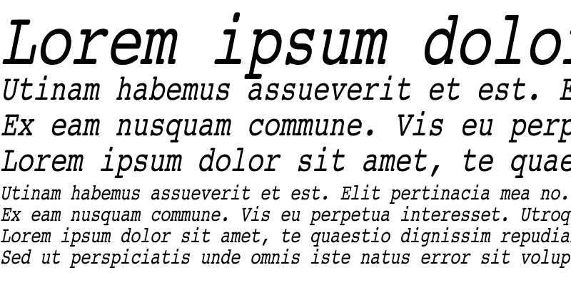 Sample of Courier Condensed Italic