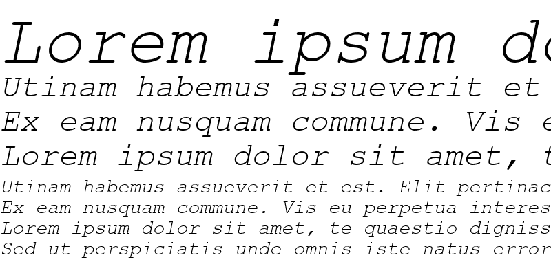 Sample of Courier New Digiscream Italic