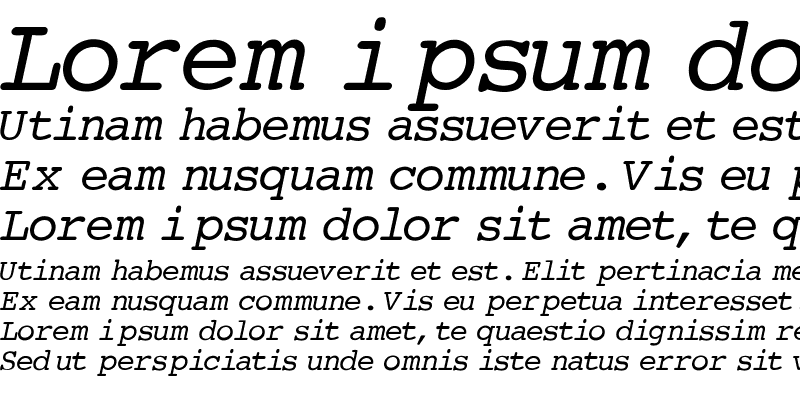 Sample of Courier-Normal-Italic Regular