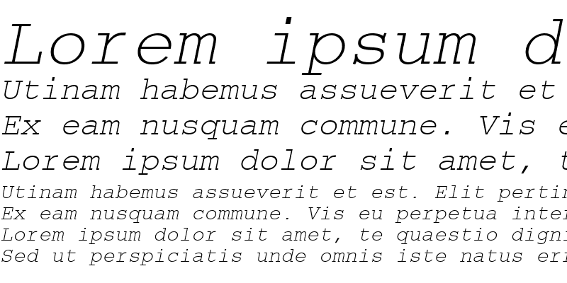 Sample of Courier2 Normal-Italic