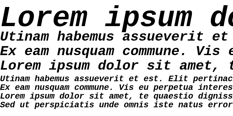 Sample of Cousine Bold Italic