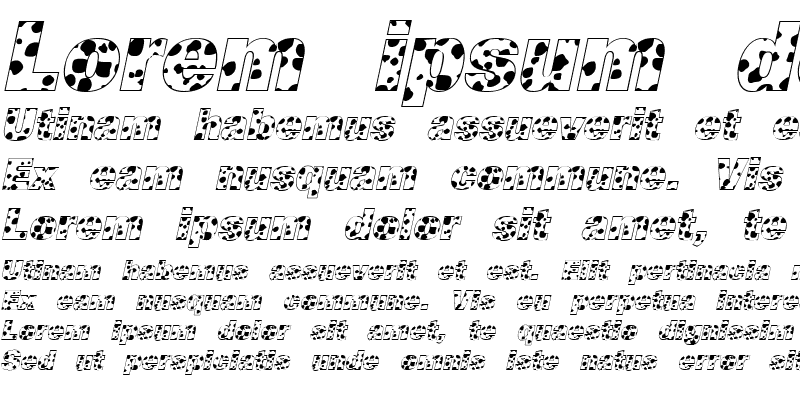 Sample of Cow-Spots Italic