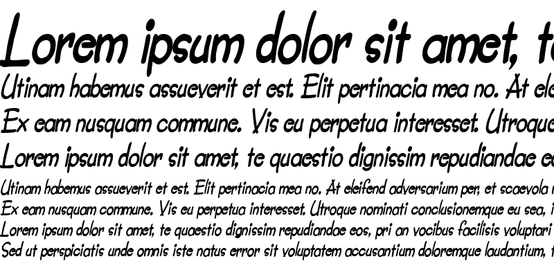 Sample of Crayon-Condensed Bold Italic
