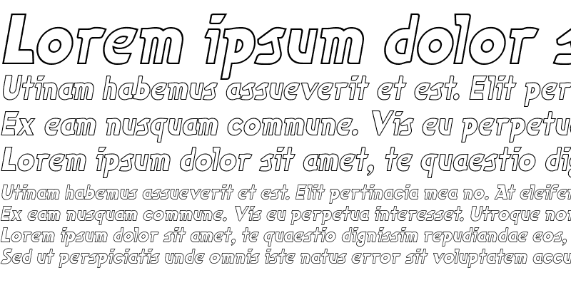 Sample of CubanOutline Medium Italic