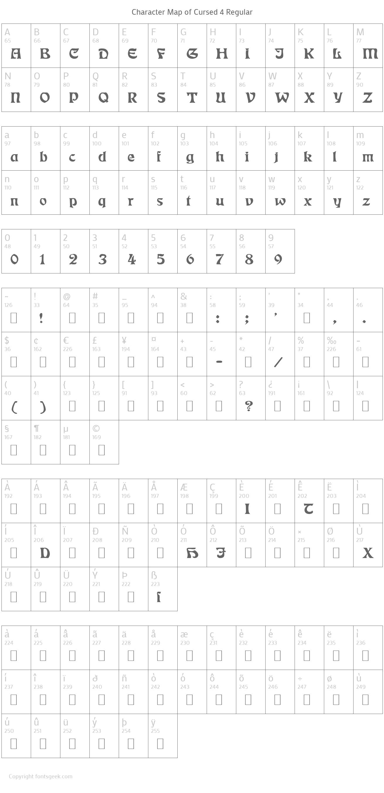 Cursed 4 Font : Download For Free, View Sample Text, Rating And More On Fontsgeek.Com