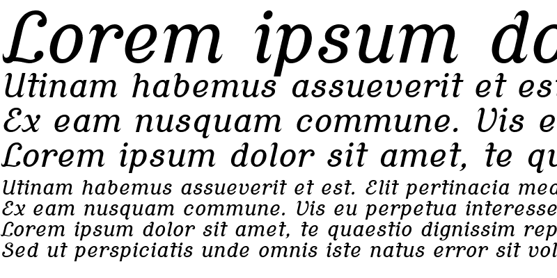 Sample of Cursive Serif