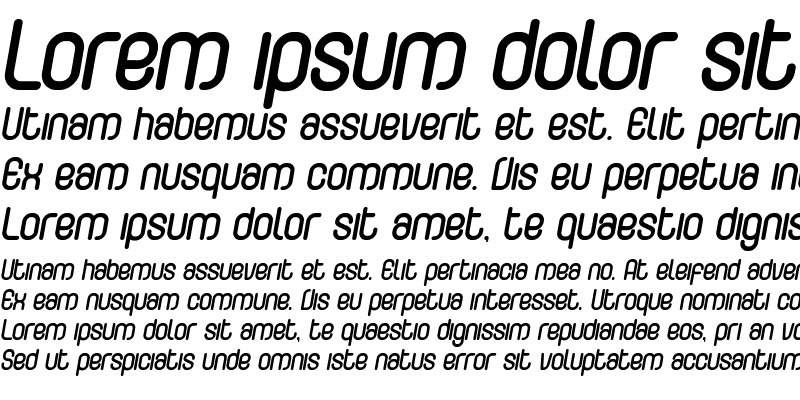 Sample of CurvatureRounded Italic Regular