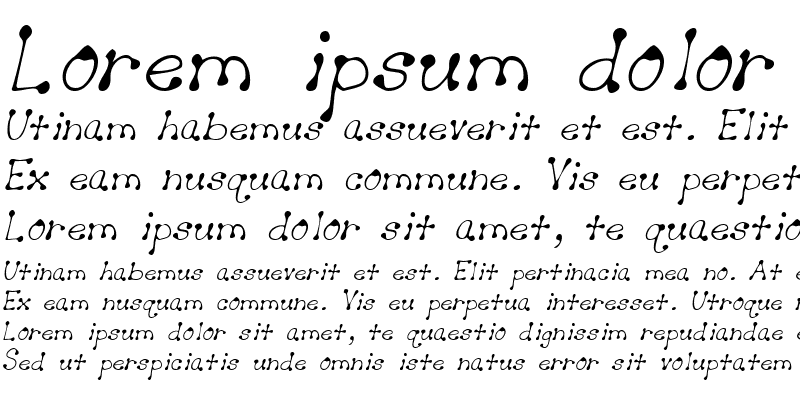 Sample of CutiesHand Italic