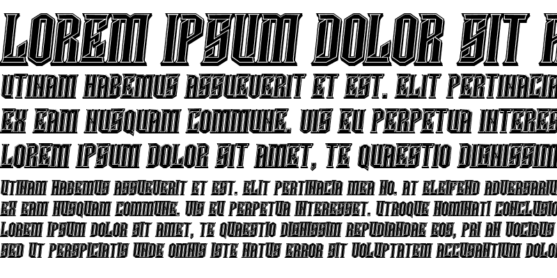 Sample of Damages 3D Filled Italic