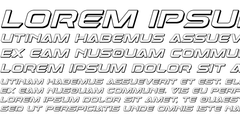 Sample of Dameron 3D Italic