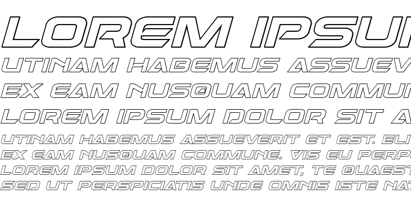 Sample of Dameron Outline Italic